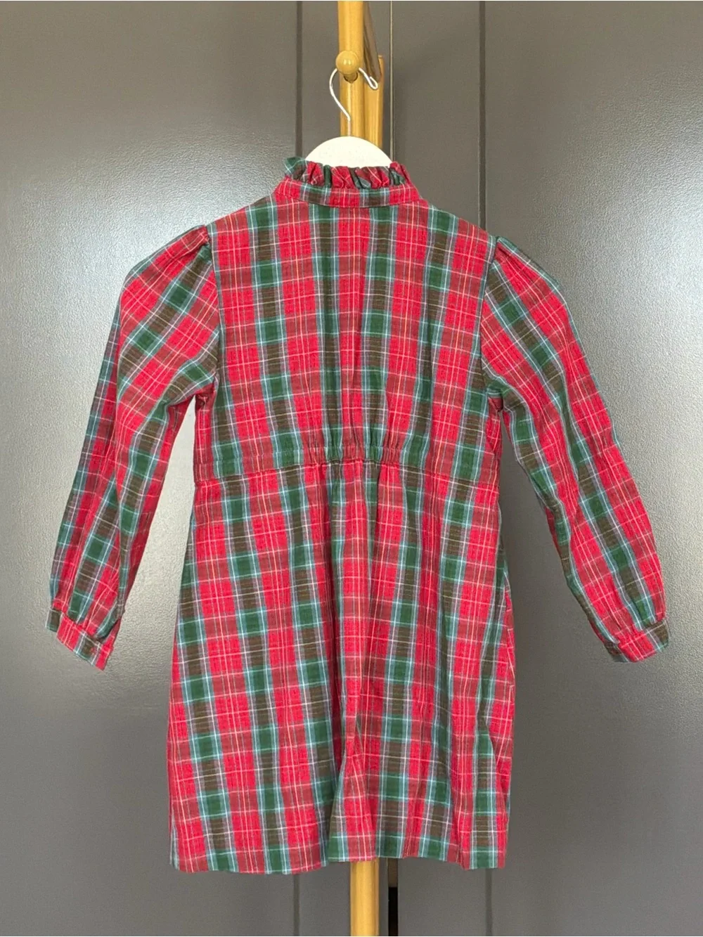 Little English Highlands Tartan Ruffled Shirt Dress Size 7